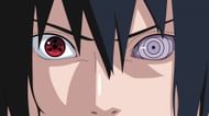 Sasuke's Sharingan and Rinnegan activated (Image via Pierrot Studios)